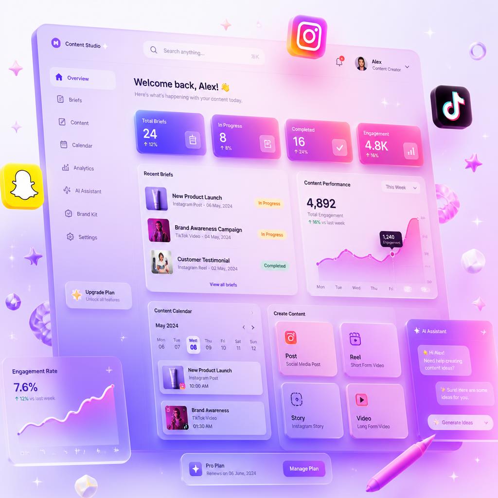 Influencer workspace dashboard preview